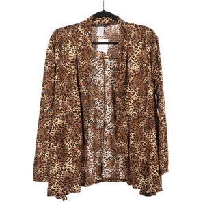 American City Wear Leopard Print Cardigan Sweater XL Womens NEW Open Front USA